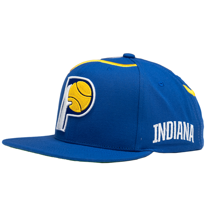 Adult Indiana Pacers ABA Hardwood Classics Suit-Up Snapback Hat in Royal by Mitchell &amp; Ness