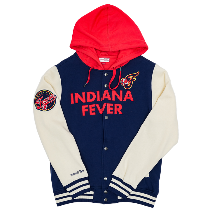 Adult Indiana Fever Courtside Fleece Full-Zip Jacket in Navy by Mitchell and Ness