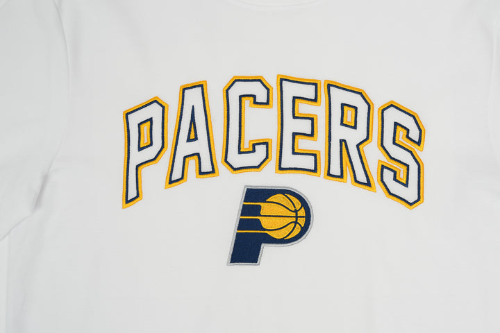 Adult Indiana Pacers Embroidered Wordmark T-shirt in White by New Era