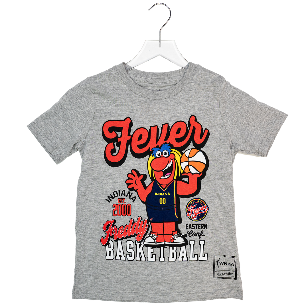 Youth Indiana Fever Freddy Fever T-shirt in Grey by Mitchell & Ness