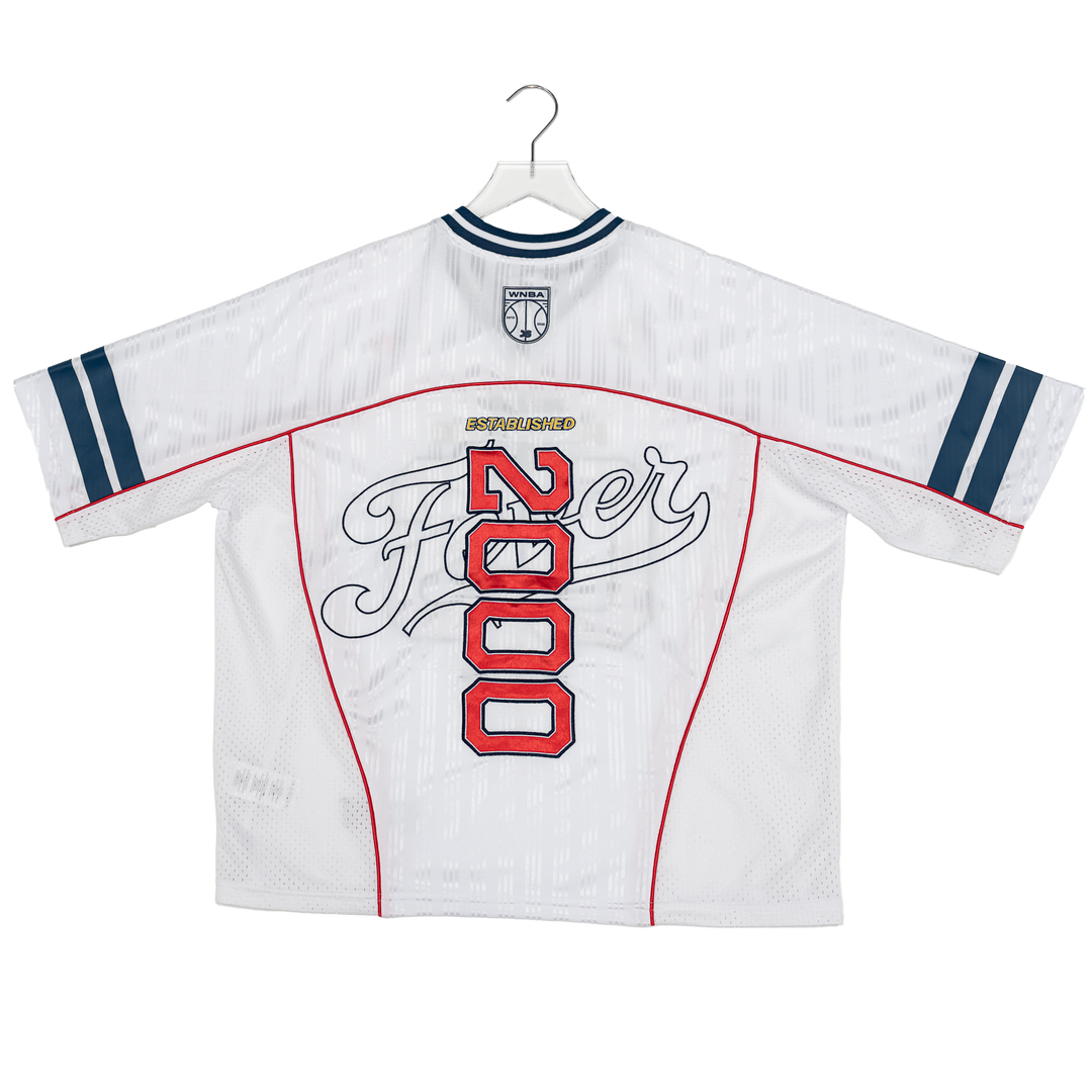 Womens Indiana Fever Boxy Crop Jersey in White by OFF SEASON