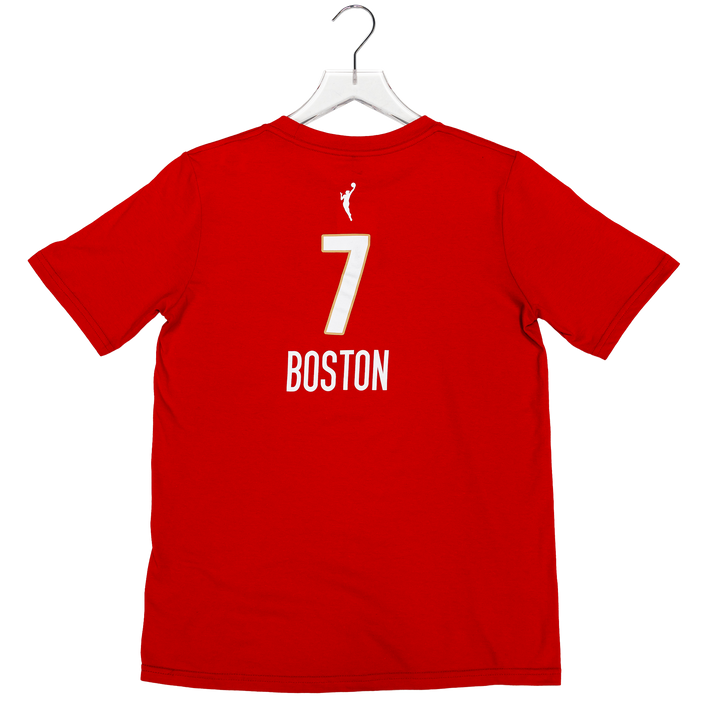 Youth Indiana Fever #7 Aliyah Boston 2026 Rebel Name and Number T-shirt in Red by Nike