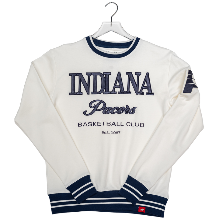 Adult Indiana Pacers Wilson Crewneck Sweatshirt in White by Sportiqe