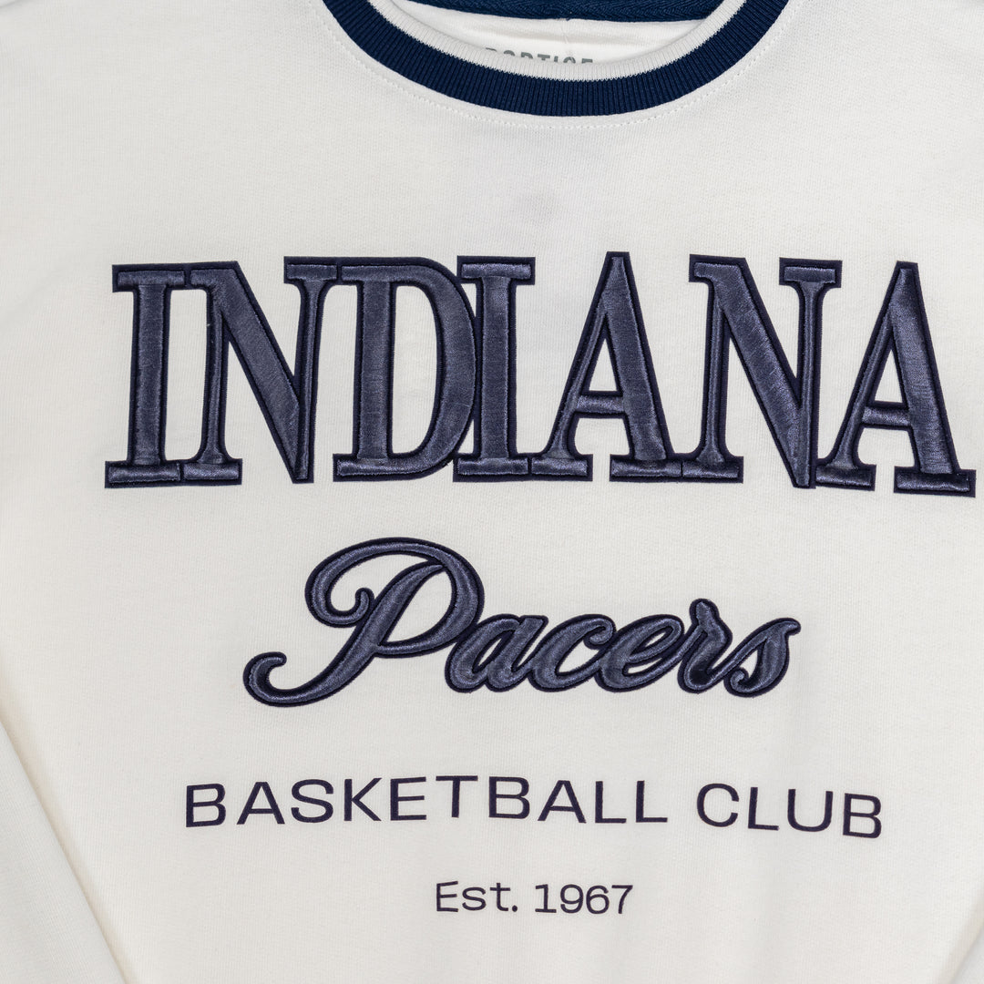 Adult Indiana Pacers Wilson Crewneck Sweatshirt in White by Sportiqe