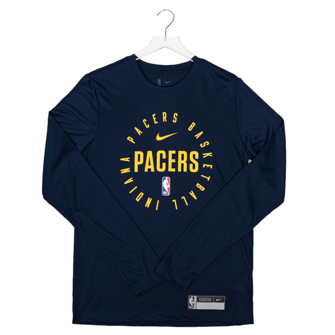 Adult Indiana Pacers 24 25 Practice Long sleeve shirt in Navy by Nike Pacers Team Store