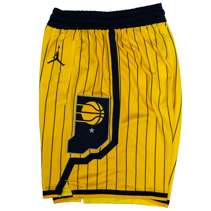 Adult Indiana Pacers 26-27' Statement Swingman Shorts in Gold by Jordan