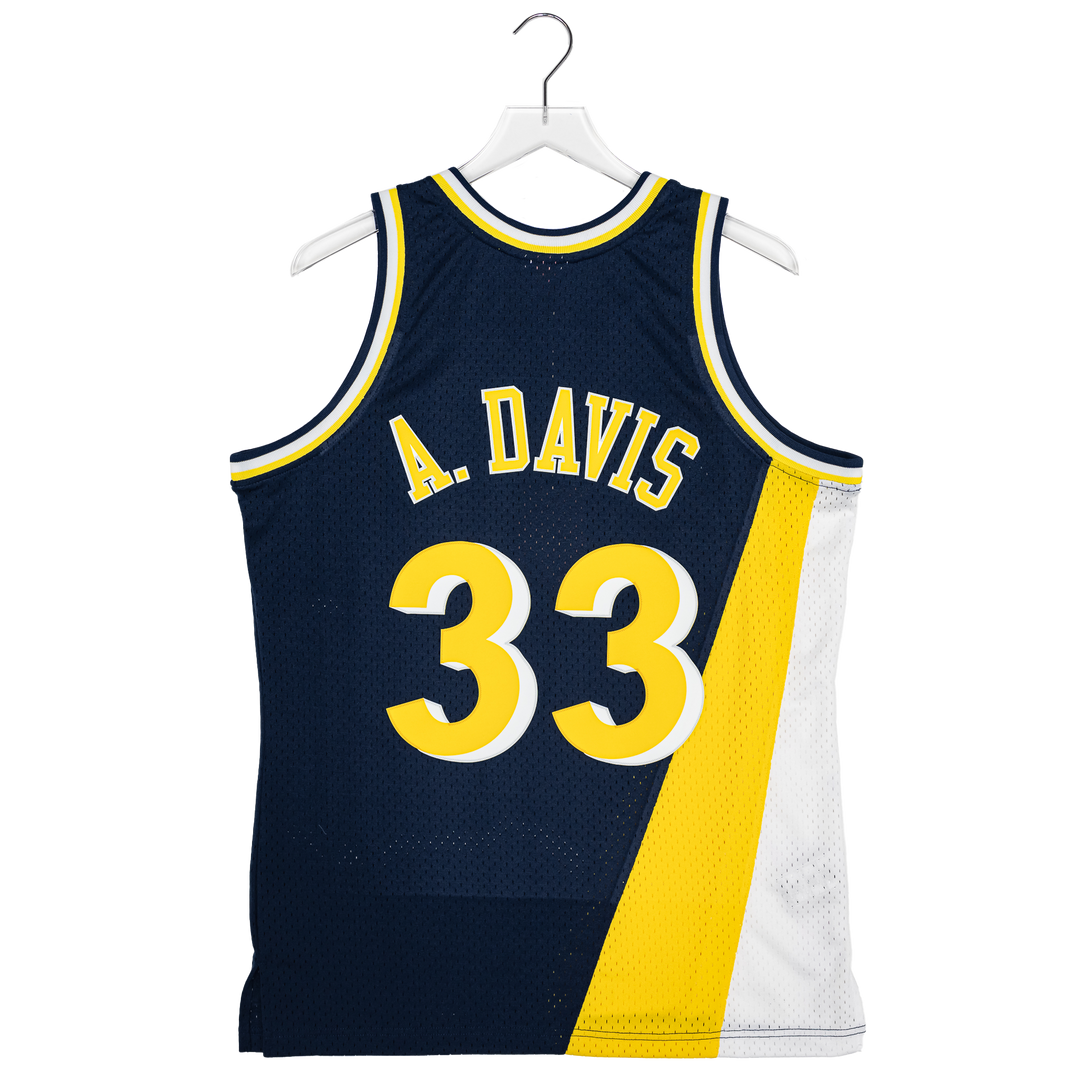Adult Indiana Pacers #33 Antonio Davis Flo-Jo Hardwood Classic Jersey in Navy by Mitchell & Ness