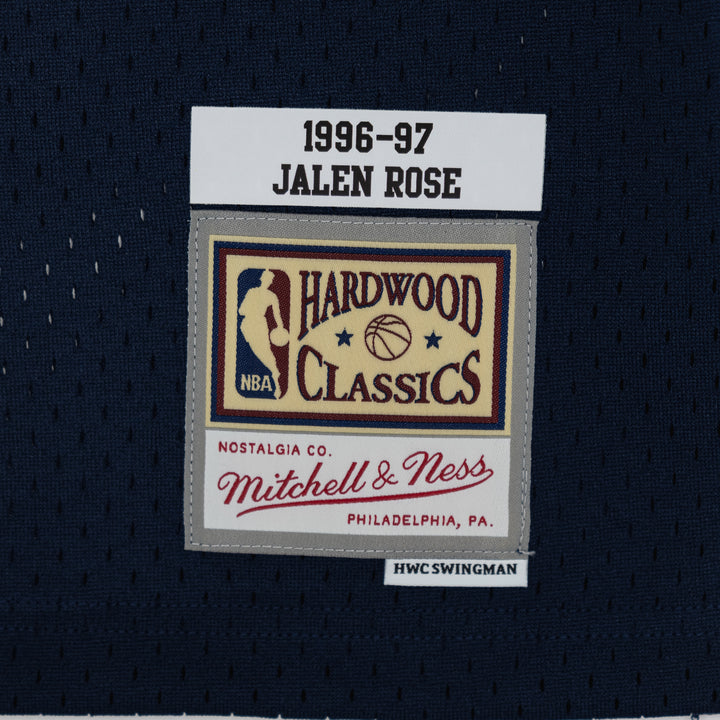 Adult Indiana Pacers #5 Jalen Rose Flo-Jo Hardwood Classic Jersey in Navy by Mitchell & Ness