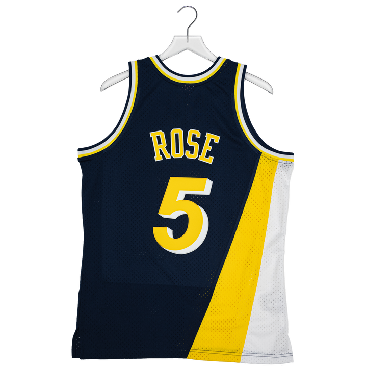 Adult Indiana Pacers #5 Jalen Rose Flo-Jo Hardwood Classic Jersey in Navy by Mitchell & Ness