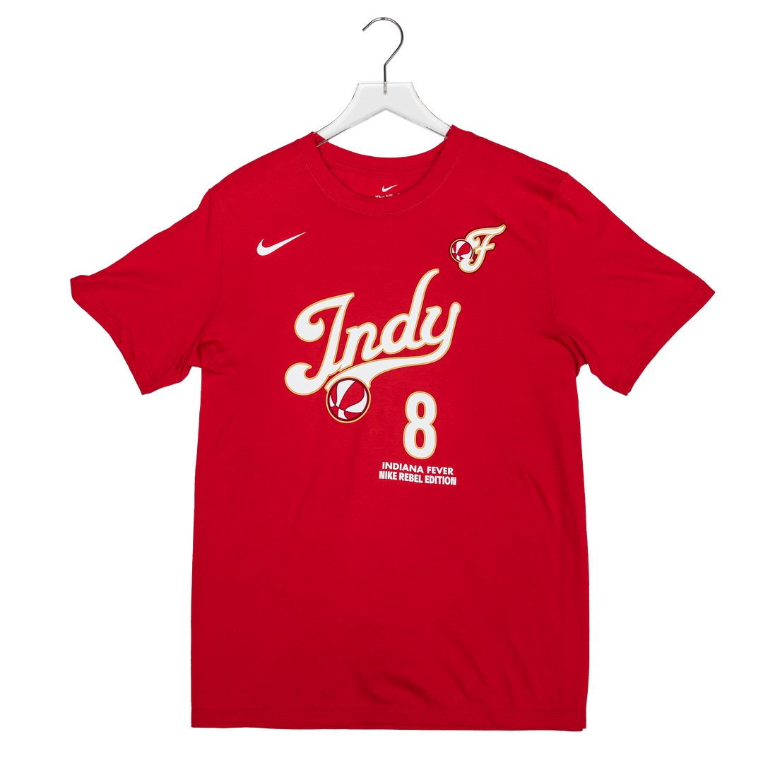Adult Indiana Fever #8 Sophie Cunningham 2026 Rebel Name and Number T-Shirt in Red by Nike
