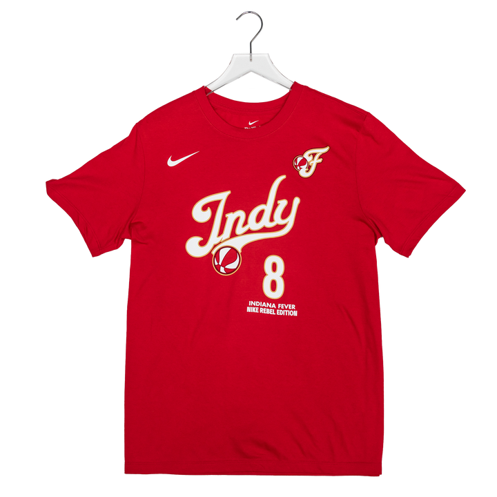 Adult Indiana Fever #8 Sophie Cunningham 2026 Rebel Name and Number T-Shirt in Red by Nike