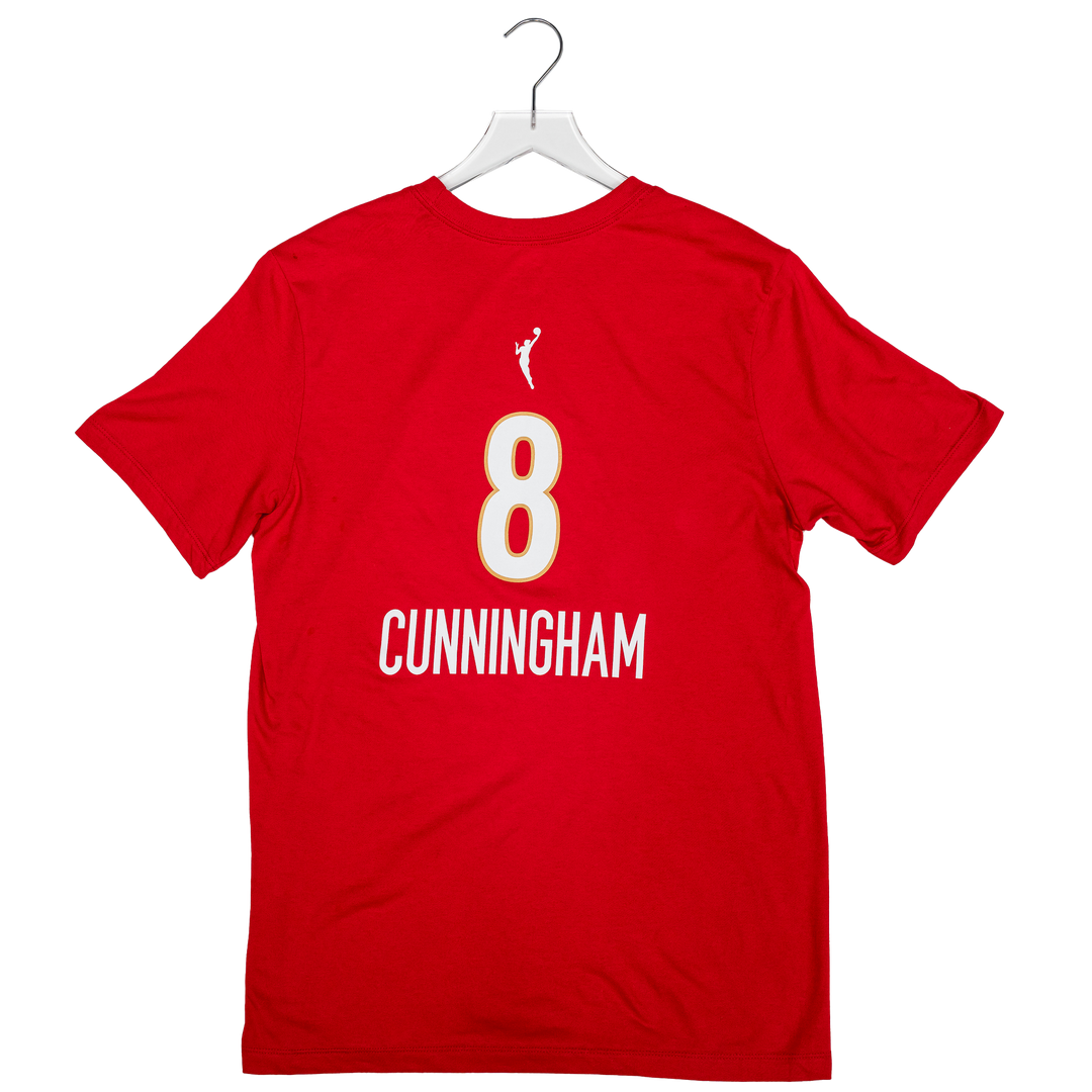 Adult Indiana Fever #8 Sophie Cunningham 2026 Rebel Name and Number T-Shirt in Red by Nike