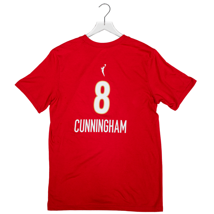 Adult Indiana Fever #8 Sophie Cunningham 2026 Rebel Name and Number T-Shirt in Red by Nike