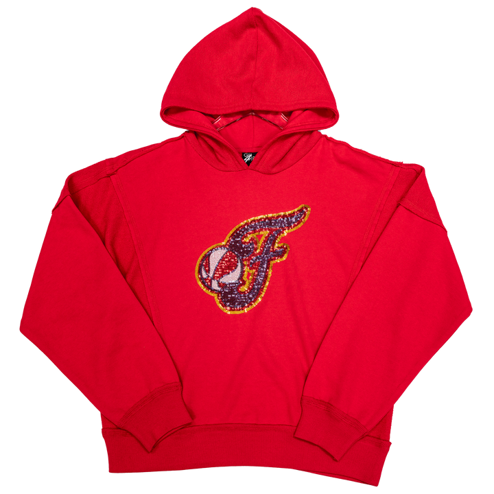 Women's Indiana Fever Top Tier Hooded Sweatshirt in Red by G-III