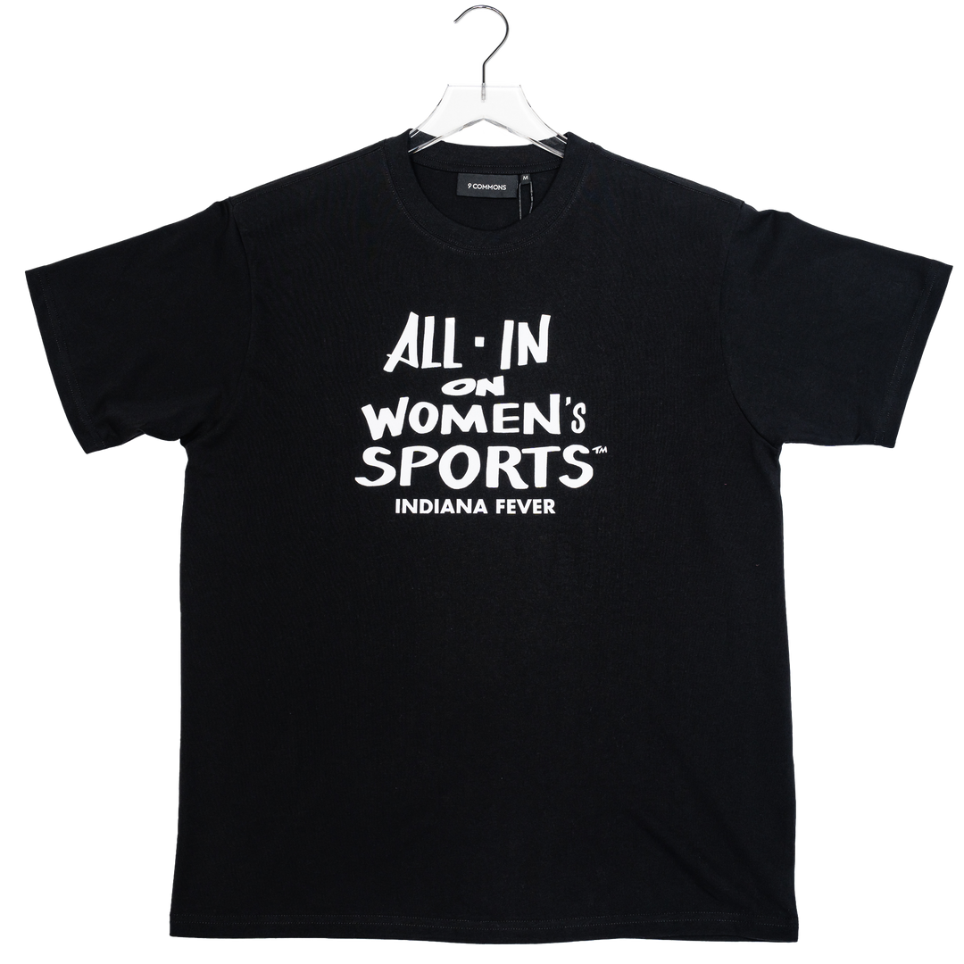 Adult Indiana Fever All In On Women's Sports T-shirt in Black by 9Commons