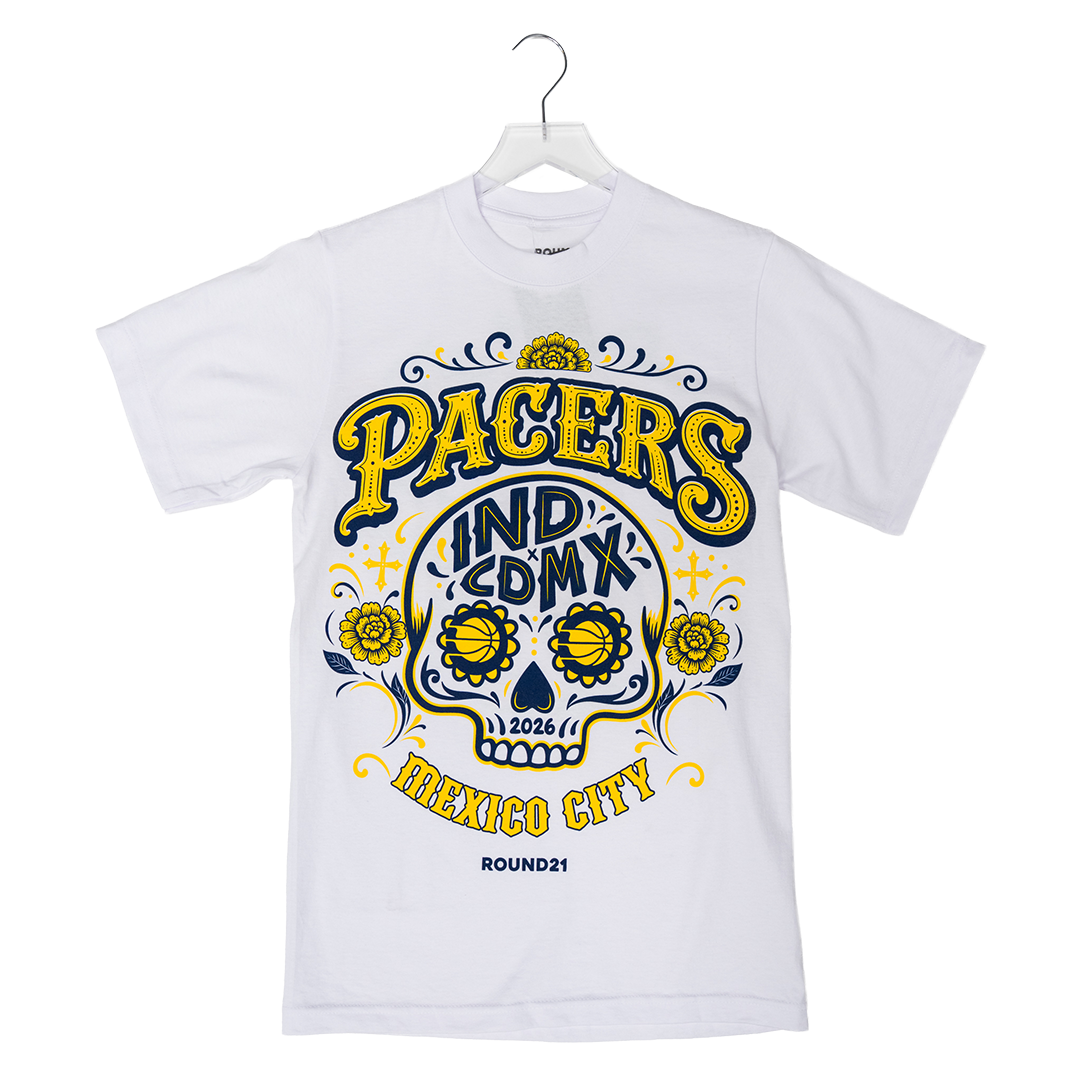 Adult Indiana Pacers CDMX Game T-Shirt in White by Round21