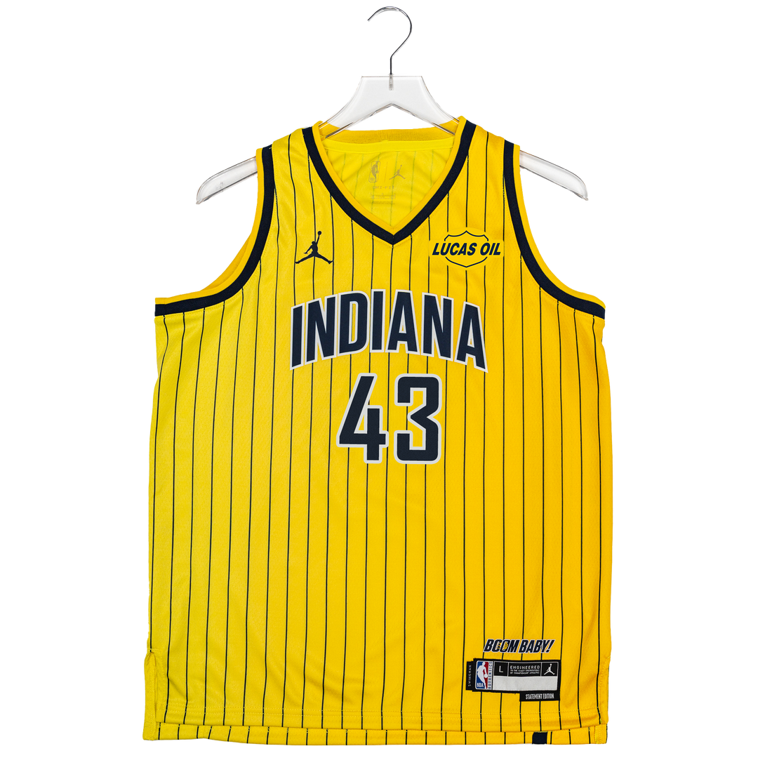 Youth Indiana Pacers #43 Pascal Siakam 26-27' Statement Swingman Jersey in Gold by Jordan