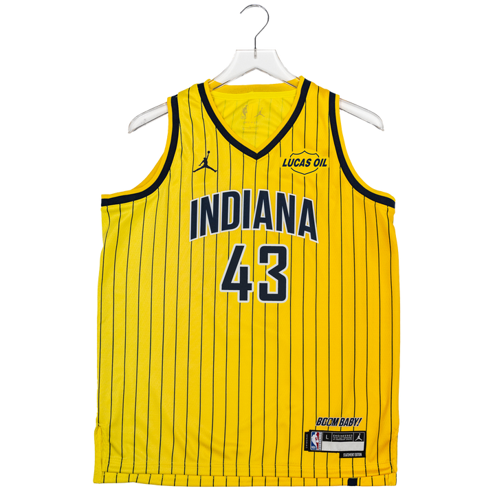 Youth Indiana Pacers #43 Pascal Siakam 26-27' Statement Swingman Jersey in Gold by Jordan