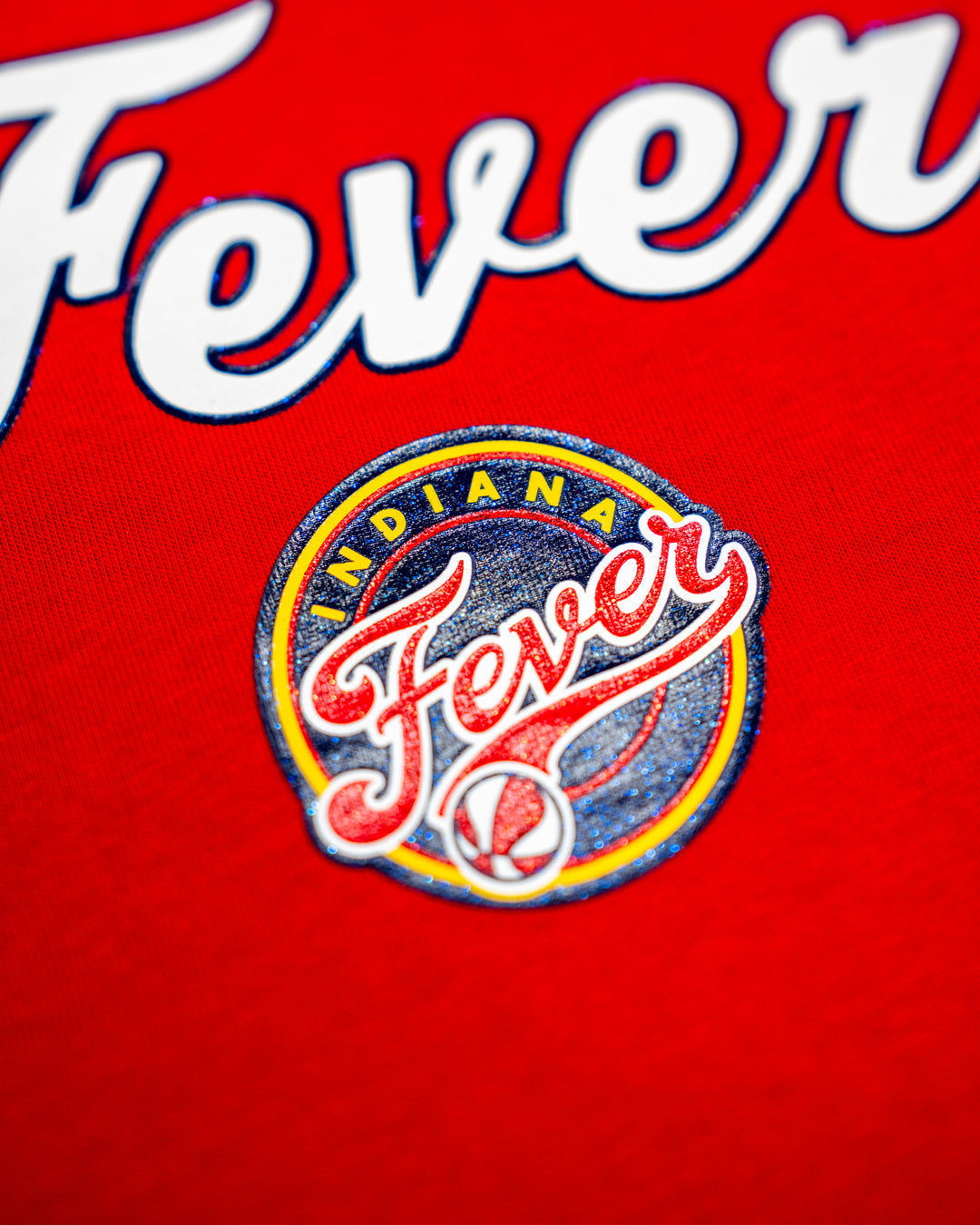 Women's Indiana Fever Glitter Tank Top in Red by New Era