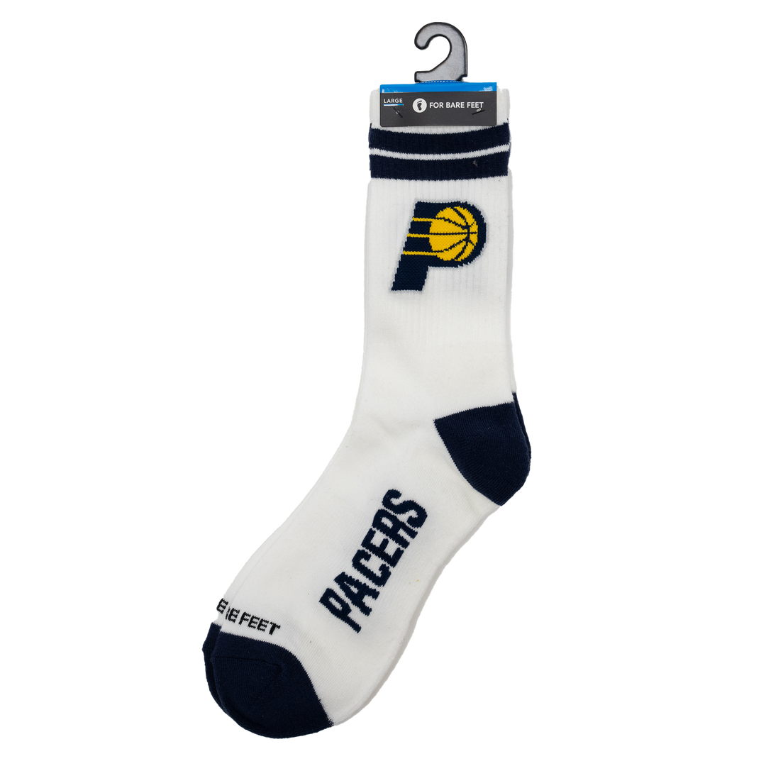 Adult Indiana Pacers White Striped Socks in White by For Bare Feet