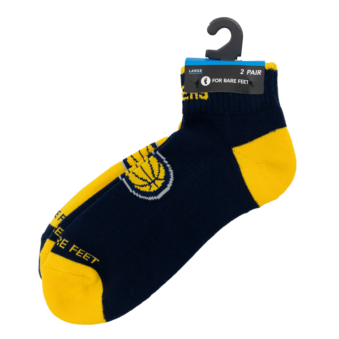Adult Indiana Pacers Front &amp; Center 2 Pack socks in Navy by For Bare Feet