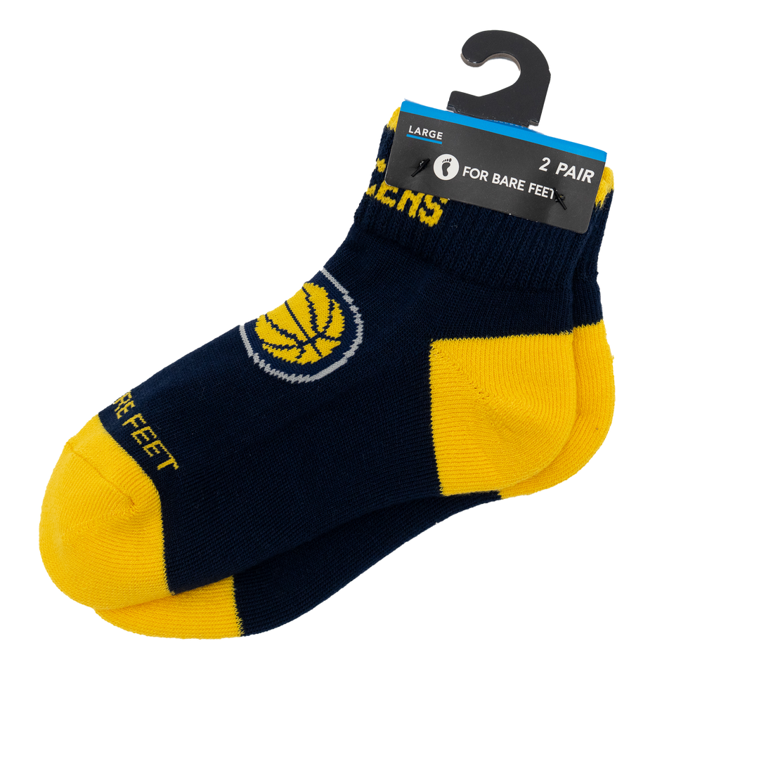 Youth Indiana Pacers Front &amp; Center 2 Pack socks in Navy by For Bare Feet