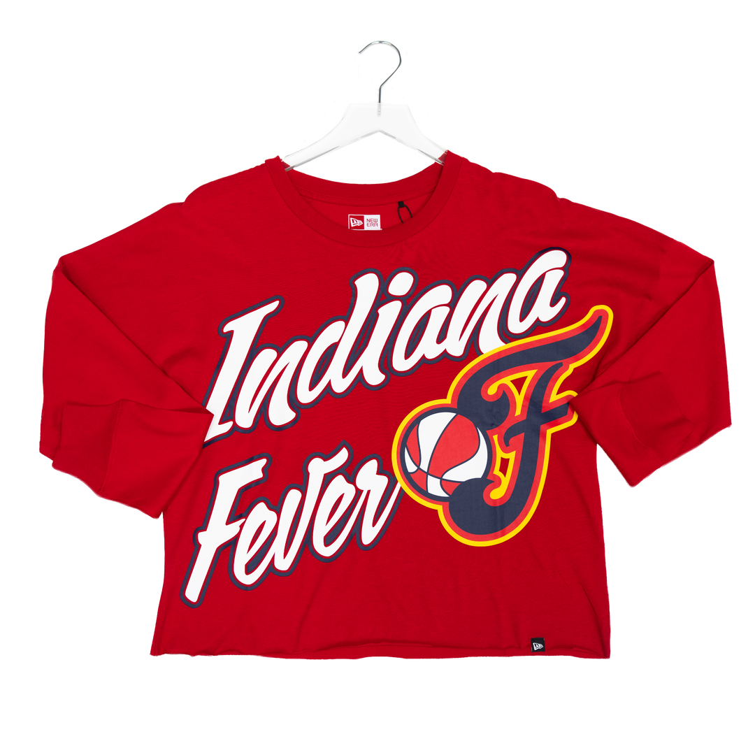 Women's Indiana Fever Fan Boxy Long-Sleeve Shirt in Red by New Era
