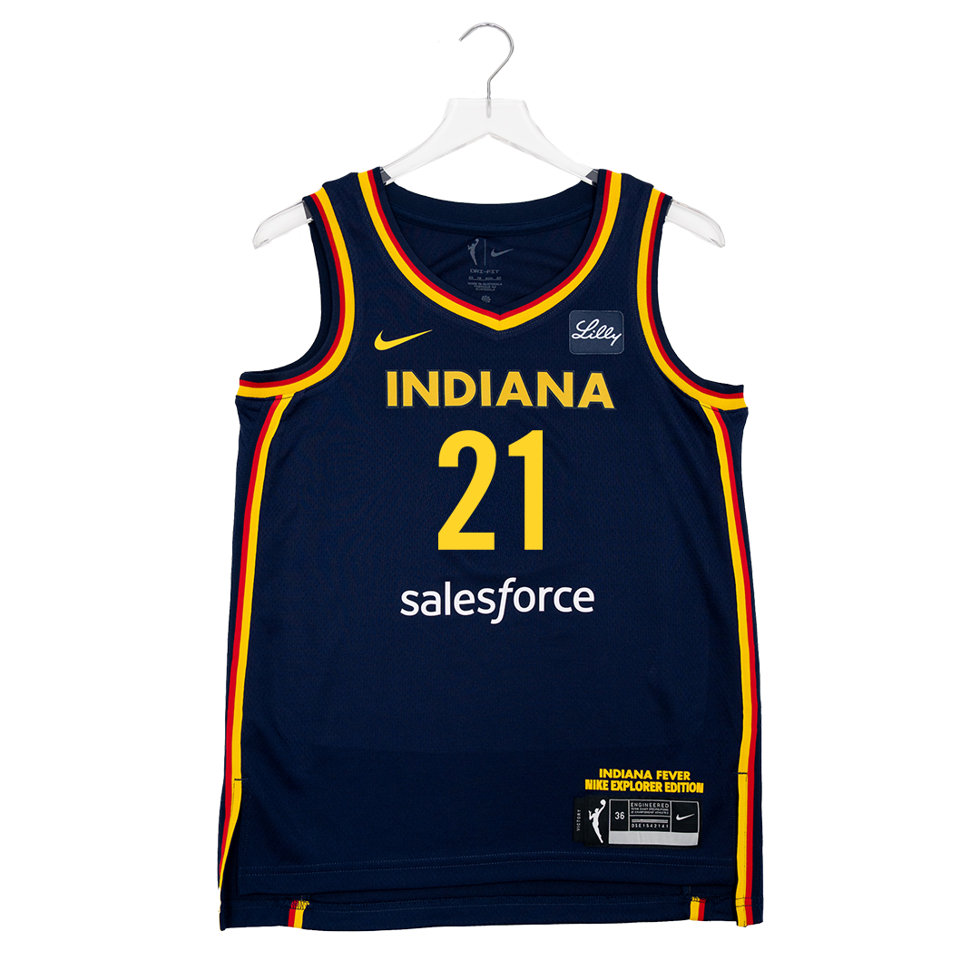 Adult Indiana Fever #21 Makayla Timpson Explorer Swingman Jersey in Navy by Nike
