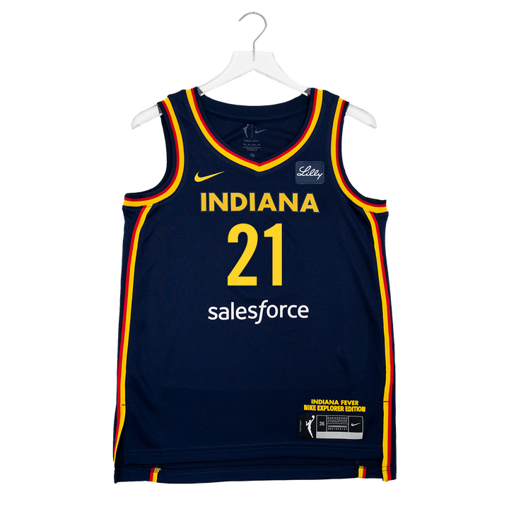 Adult Indiana Fever #21 Makayla Timpson Explorer Swingman Jersey in Navy by Nike