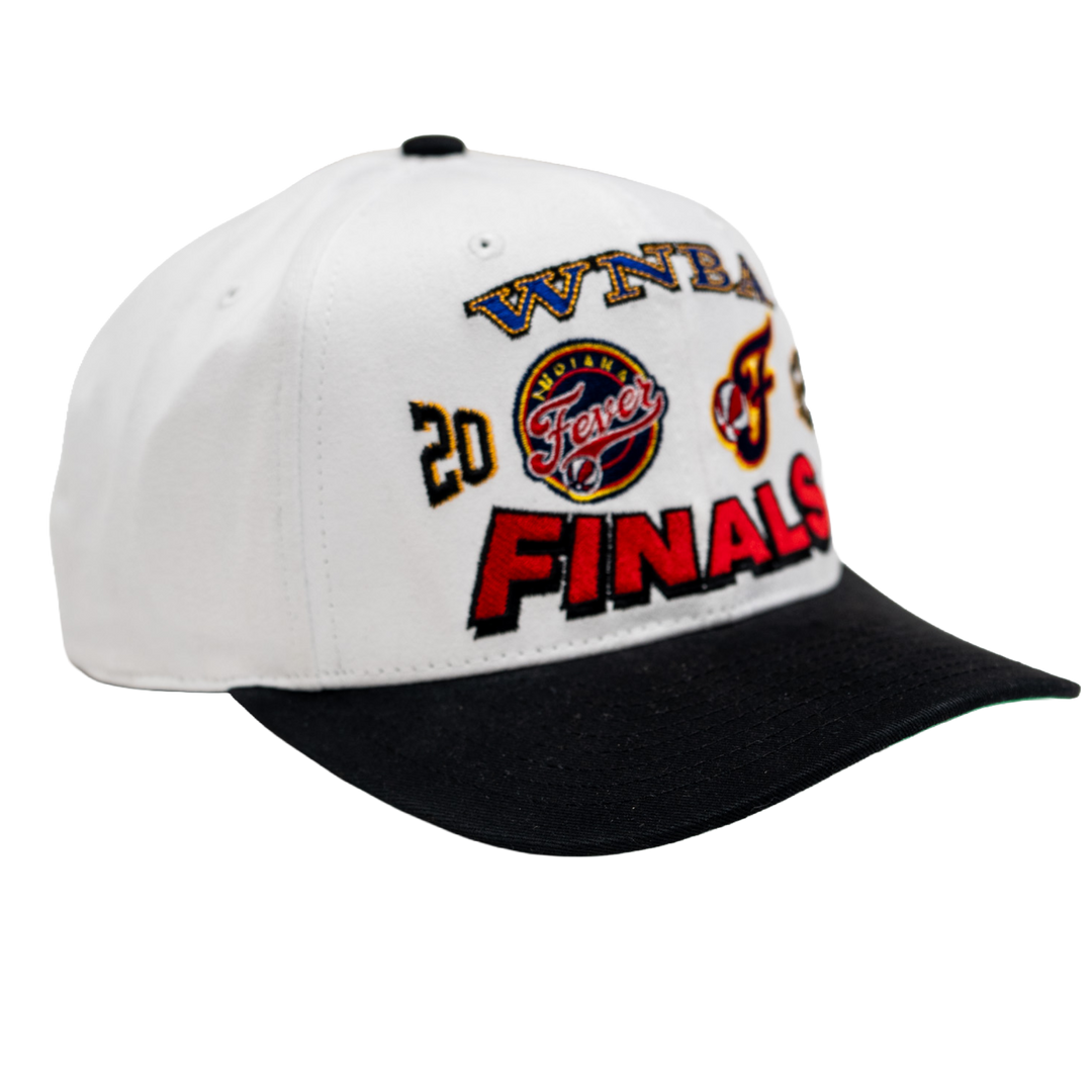 Adult Indiana Fever Playoffs Pro Crown Snapback Hat in White by Mitchell and Ness