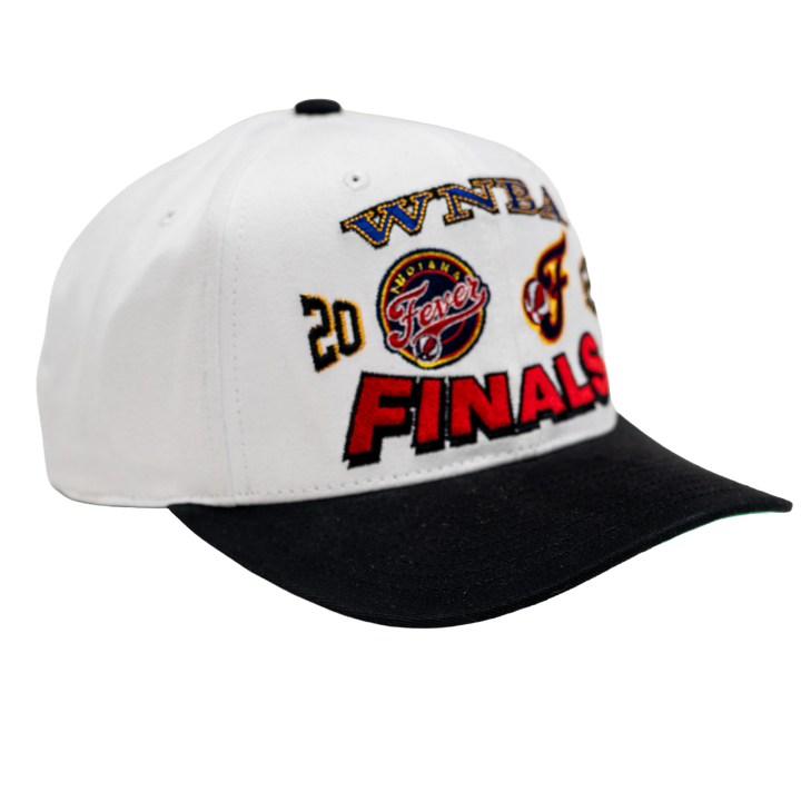 Adult Indiana Fever Playoffs Pro Crown Snapback Hat in White by Mitchell and Ness