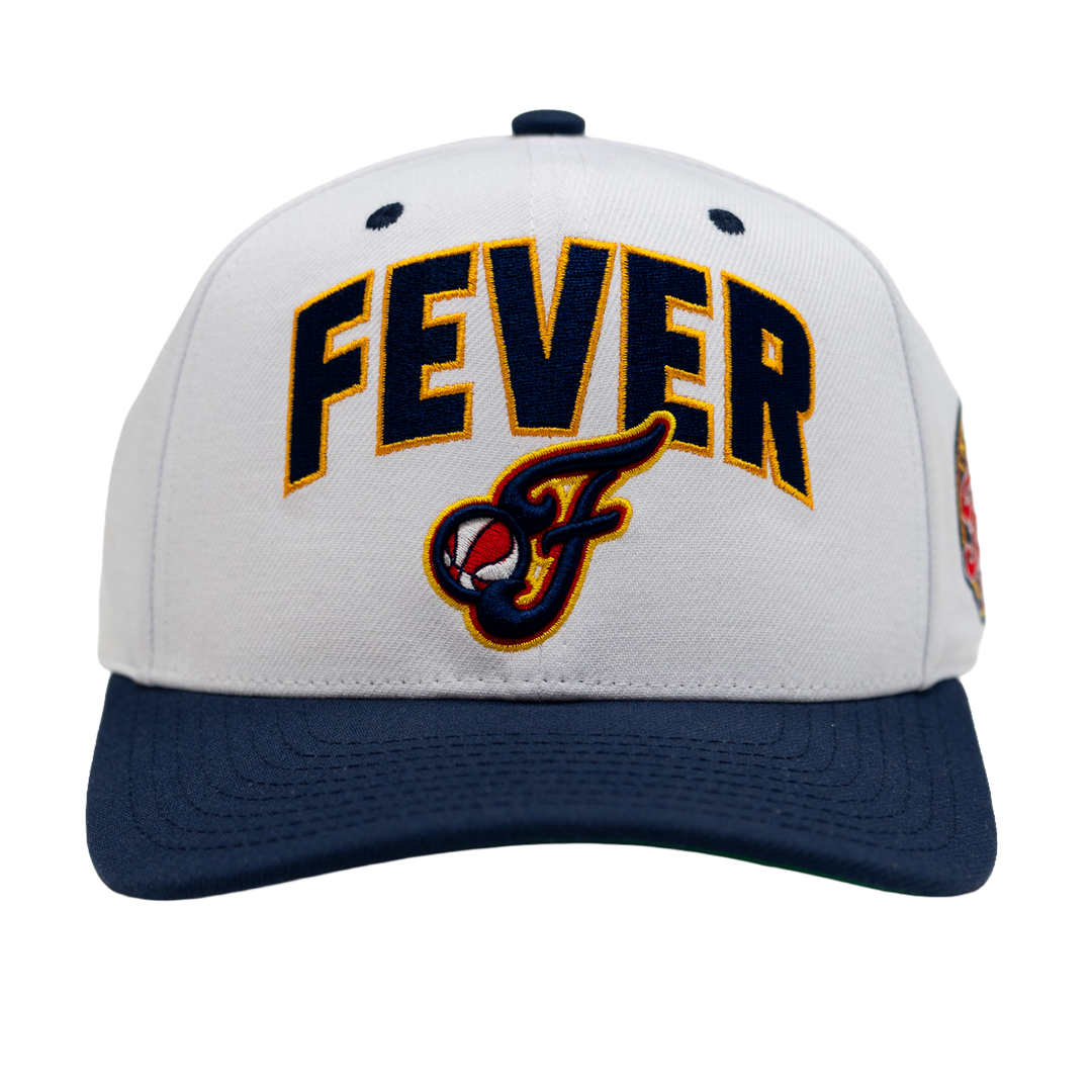 Adult Indiana Fever Post Season Pro Crown Snapback Hat in White by