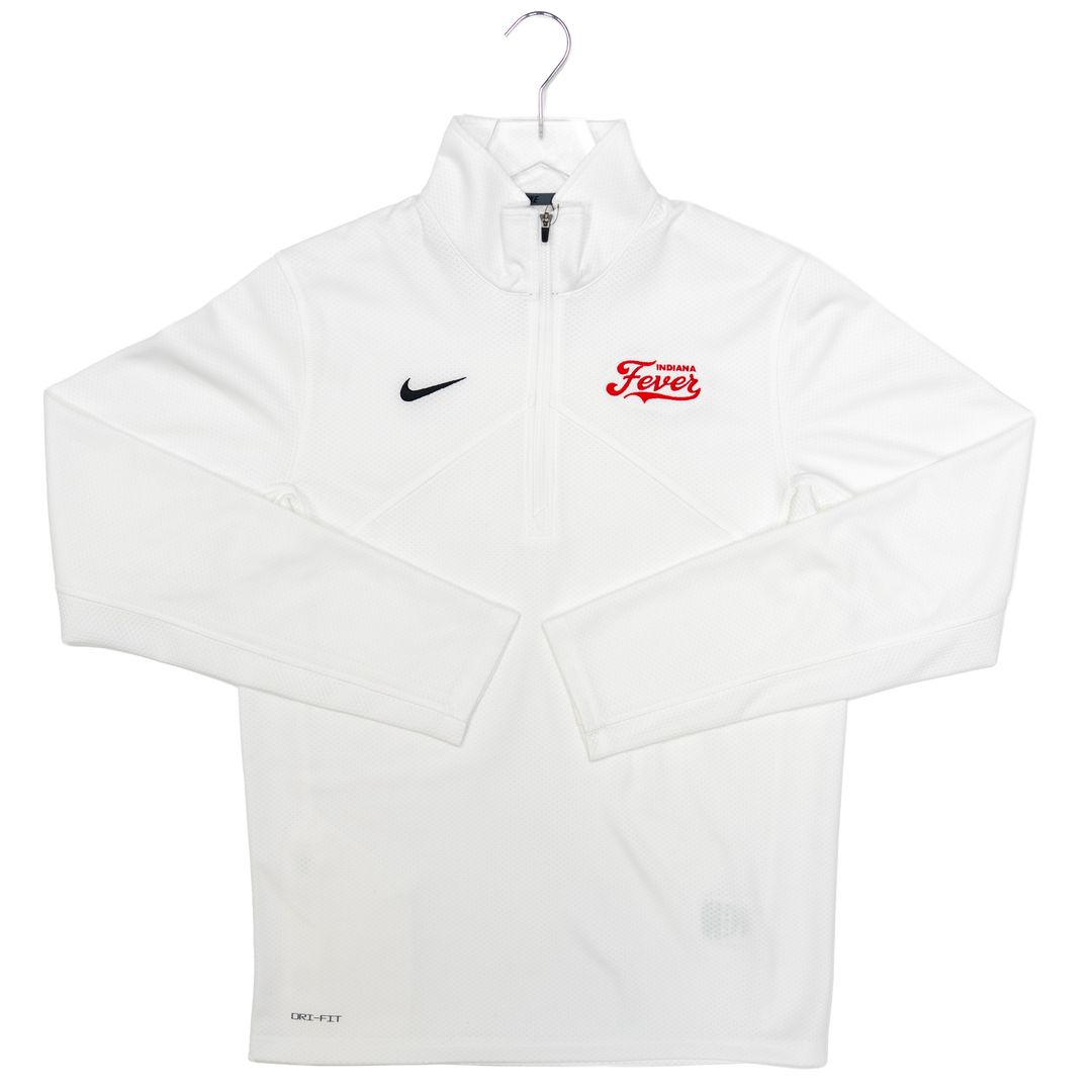 Adult Indiana Fever Wordmark 1/4 Zip Victory Top in White by Nike