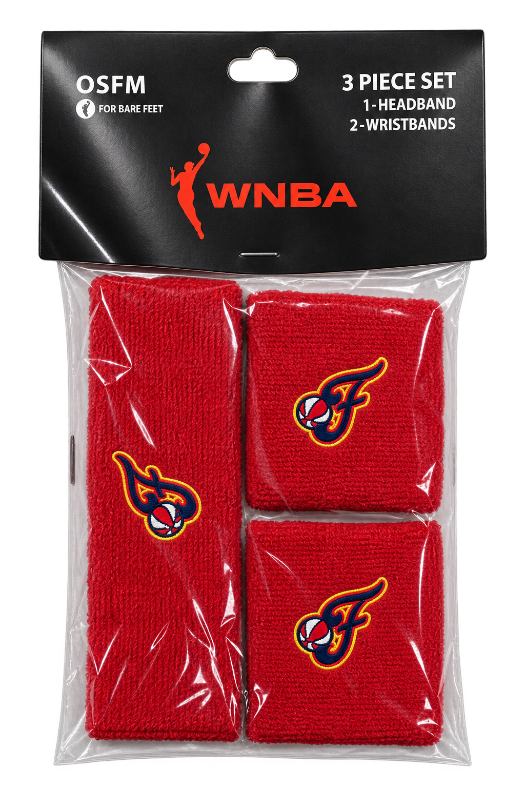 Indiana Fever Headband and Wristband Set in Red by For Bare Feet