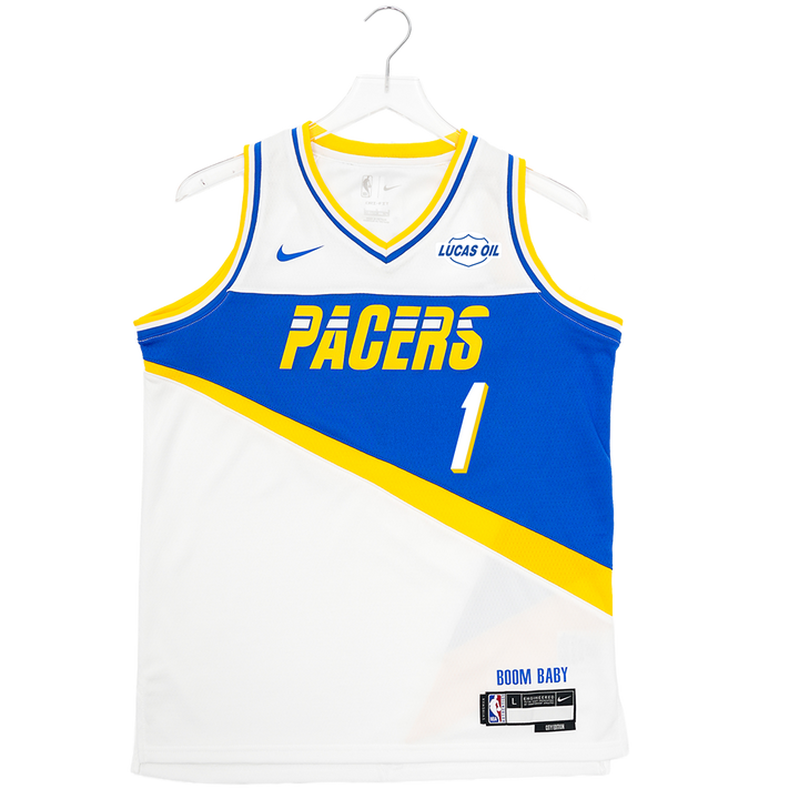 Youth Indiana Pacers #1 Obi Toppin 25-26' CITY EDITION Swingman Jersey in White by Nike