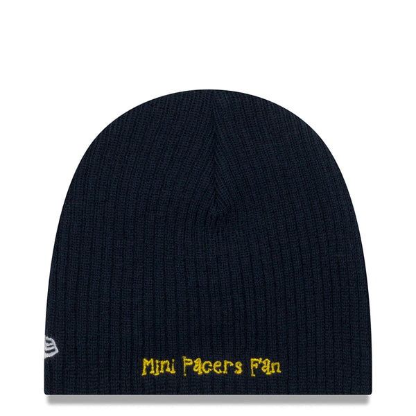 Infant Indiana Pacers New Era Mini Fan Knit Hat in navy - Back View