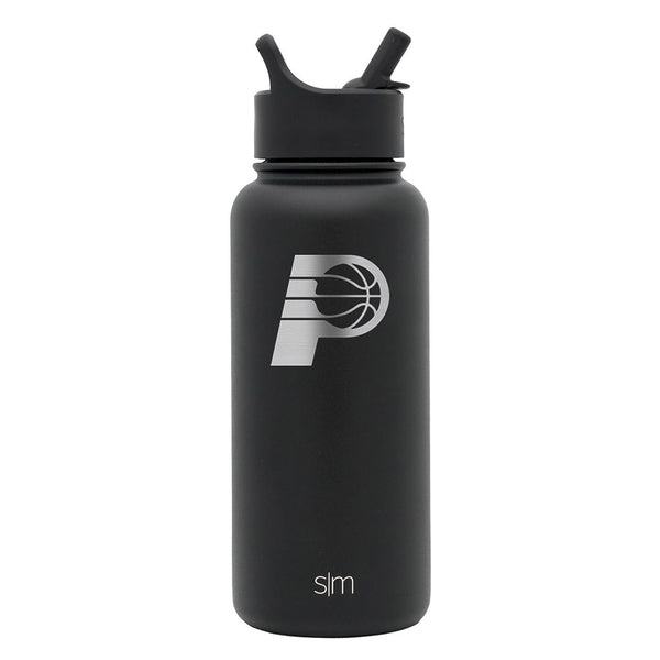Indiana Pacers Summit H2O 32oz Water Bottle in Black by Simple Modern in Black - Front View