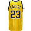 Indiana Pacers Ron Artest Pinstripe Swingman Jersey In Gold & Blue - Back View