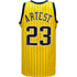 Indiana Pacers Ron Artest Pinstripe Swingman Jersey In Gold & Blue - Back View