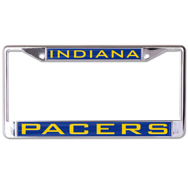 Indiana Pacers Metallic Auto Plate Frame by Wincraft In Silver, Blue, and Gold - Front View
