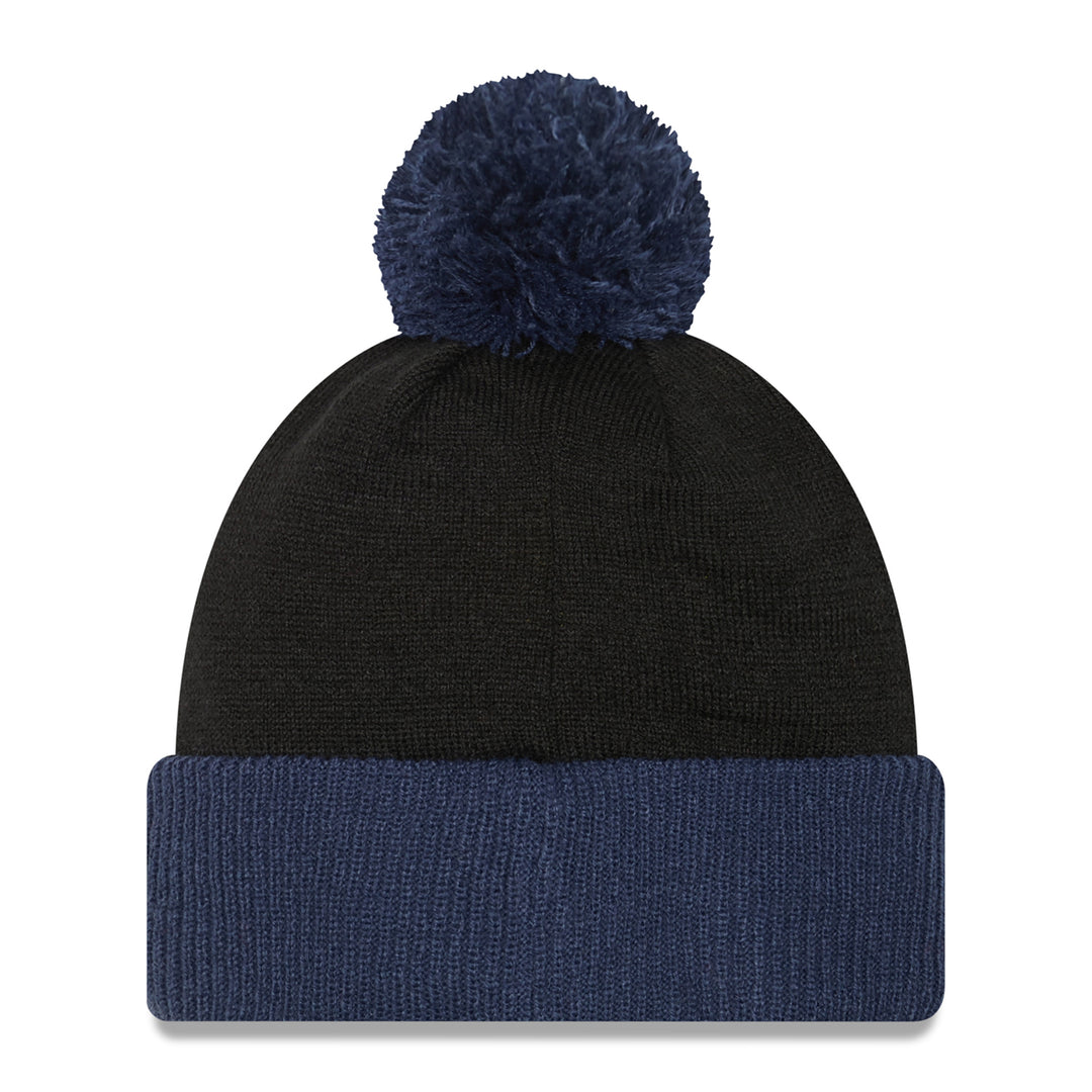 Adult Indiana Pacers Confident Pom Knit Hat by New Era In Blue & Black - Back View