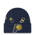 Adult Indiana Pacers Identity Knit Hat by New Era In Blue - Front View