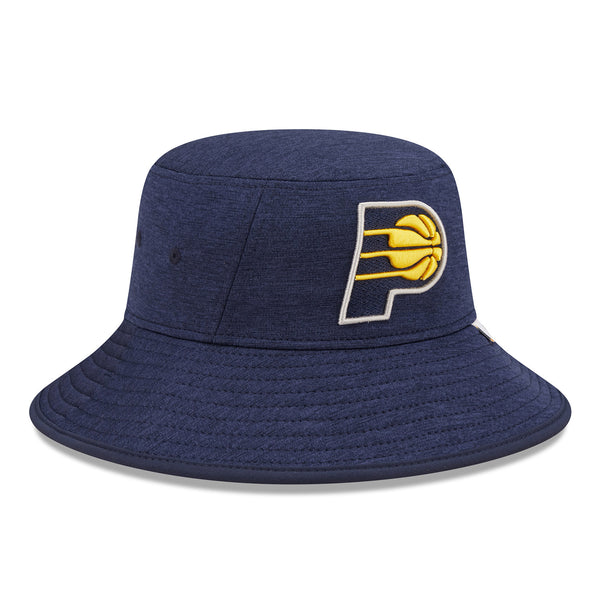 Adult Indiana Pacers Heather Bucket Hat by New Era In Blue & Gold - Angled Right Side View