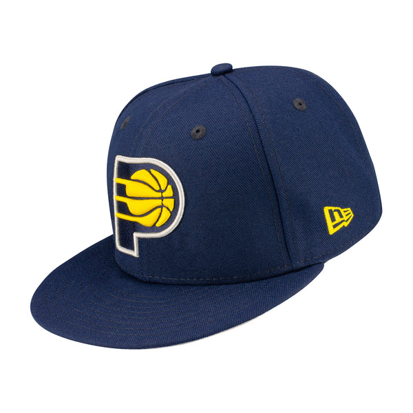 Adult Indiana Pacers Primary Logo Core 59Fifty Hat by New Era In Blue - Angled Left Side View