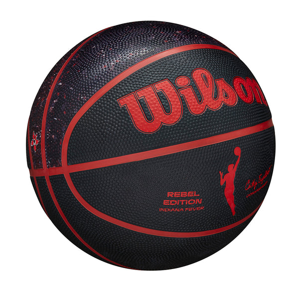 Indiana Fever Rebel Full Size Basketball by Wilson In Black & Red - Angled Right Side View