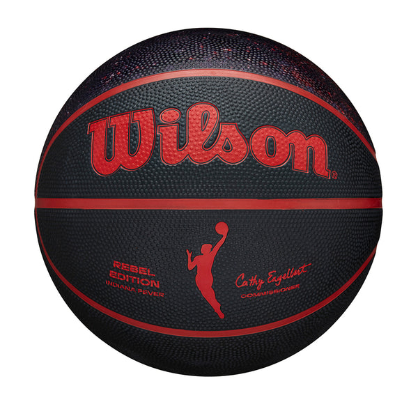 Indiana Fever Rebel Full Size Basketball by Wilson In Black & Red - Front View