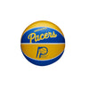 Indiana Pacers Team Retro Mini Basketball by Wilson In Blue & Gold - Front View
