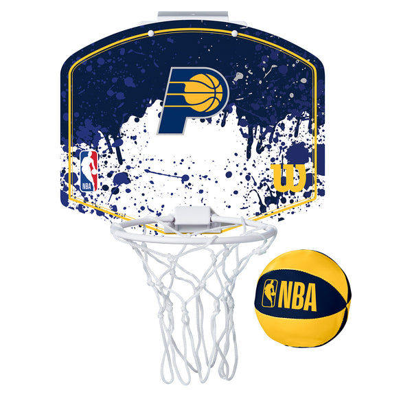 Indiana Pacers Team Mini Hoop Set by Wilson In Blue, Gold & White - Front View