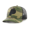 Adult Indiana Pacers Camo Trucker Hat by 47' - Front View