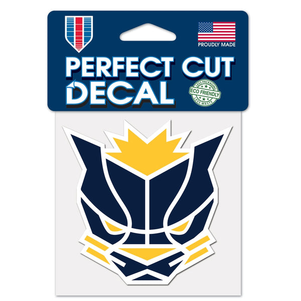 Pacers Gaming Perfect Cut Decal in Navy and Gold - Front View